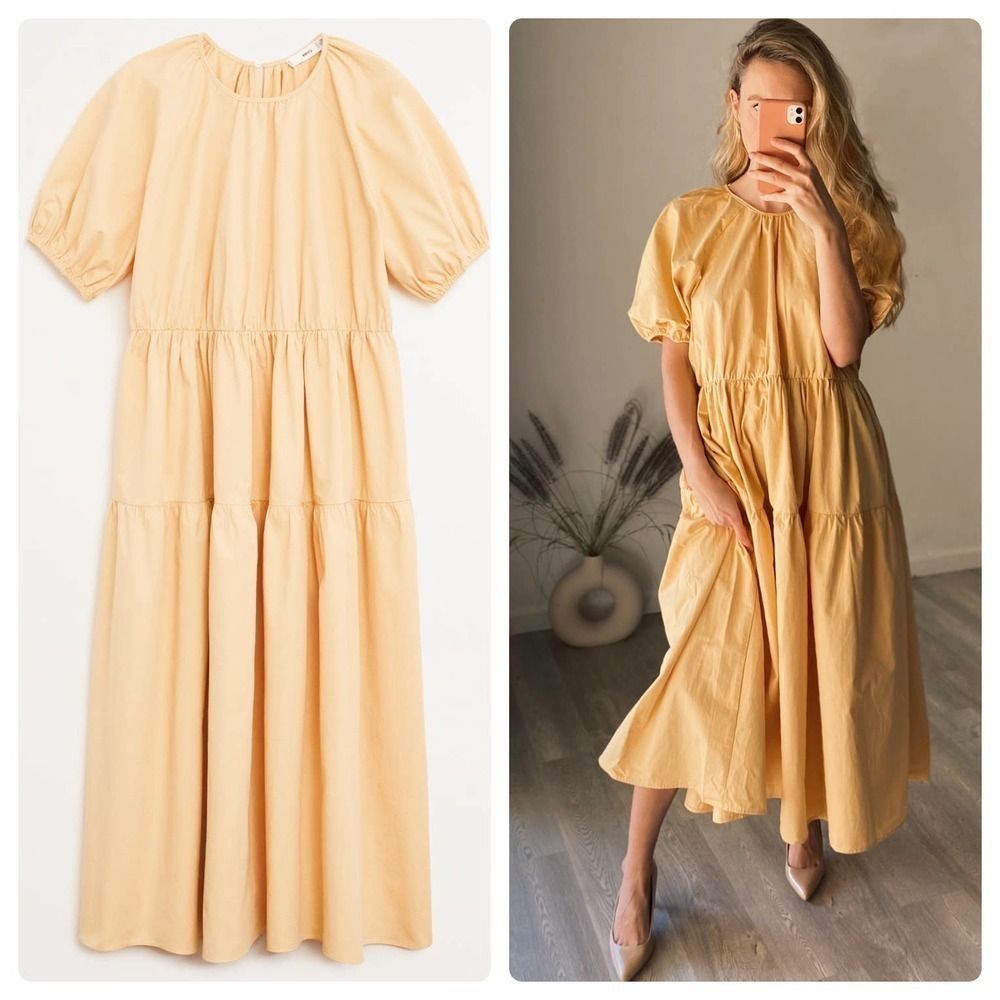 Mango Poplin Voluminous Dress Pockets New